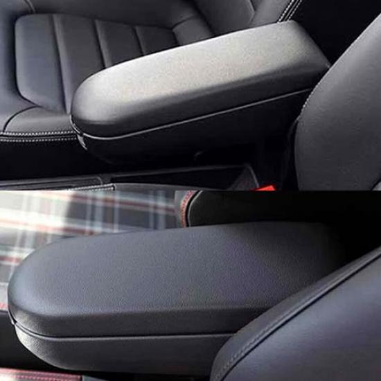 Black PU Leather Center Console Armrest Cover Lid For VW Golf Jetta MK4 Beetle
