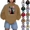 Women's Fashionable Casual Hooded Long Sleeved Printed Sweatshirt