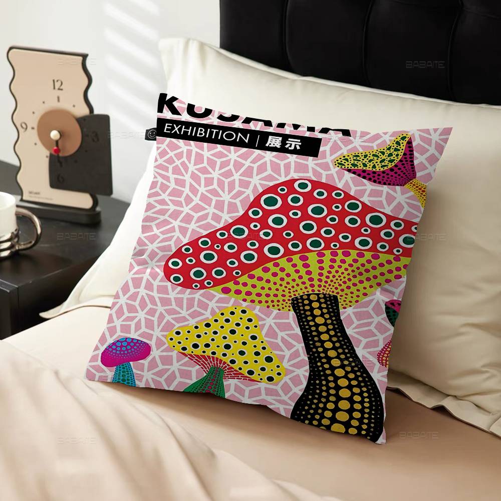 Yayoi Kusama Art Exhibition Pumpkin Flower Pillow Cushion Cover Pillowcase Living Room Sofa Home Decor