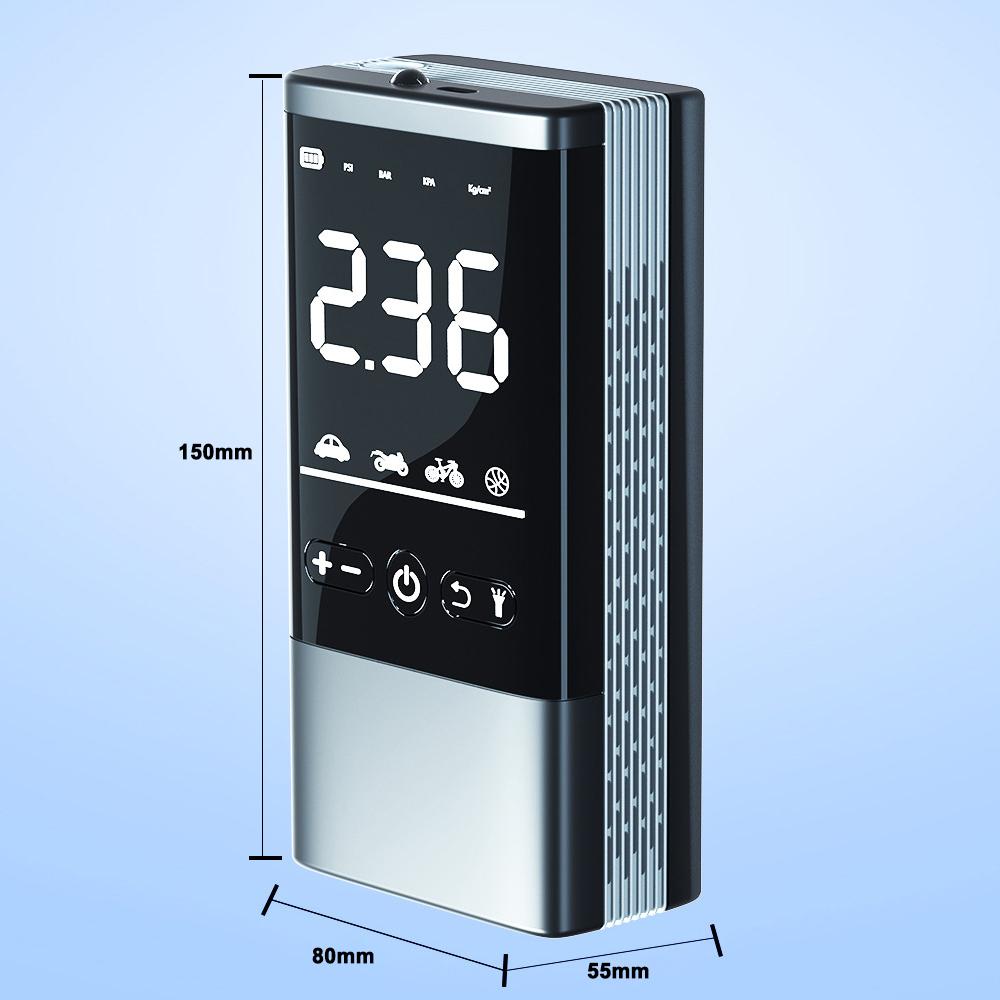 Цифровой дисплей Автомобильный насос для шин Беспроводной Портативный USB-перезаряжаемый Беспроводной Насос со светом для Мотоцикла Велосипеда Футбола Баскетбола Черный Металл Пласт