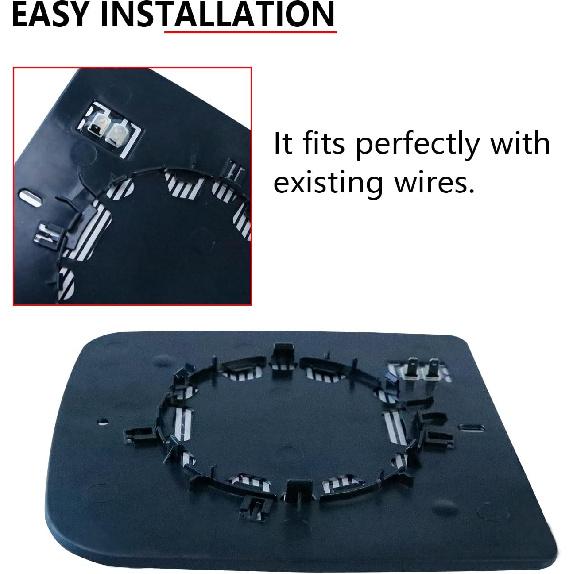 Heated Repl. Glass Right Passenger Side Compatible With Dodge Ram 1500 2500 3500 2009 2010 2011 2012 2013 2014 2015 2016 2018   Tow Flat Mirror Big