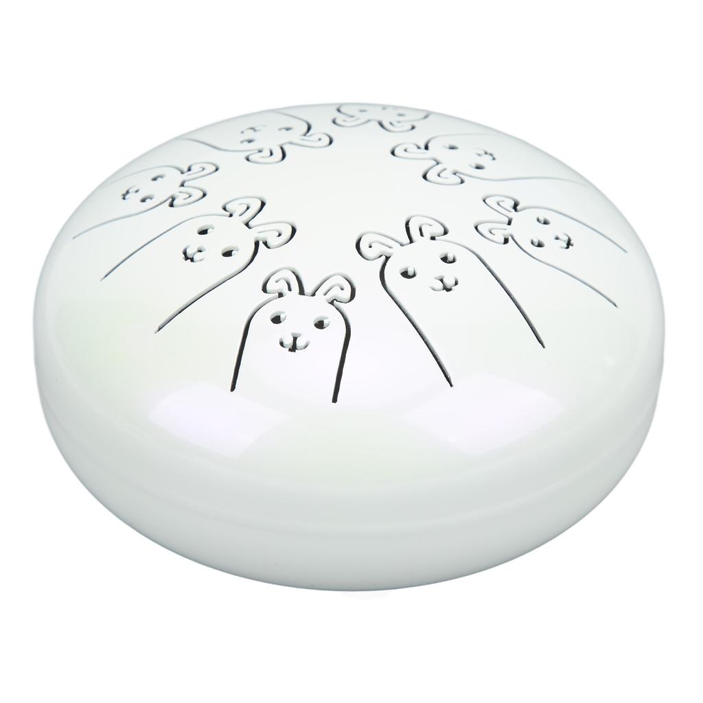 Alloy Steel Tongue Drum 8 Note 5.5in Chakra Tank Ethereal Lotus Handpan White 12 Zodiac Rabbit