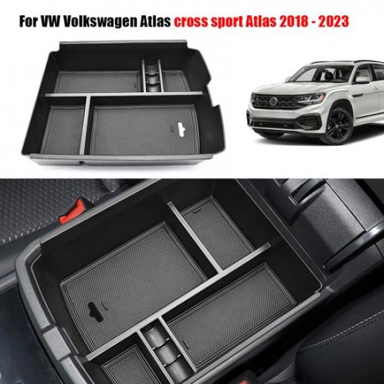 For 2018-23 VW Volkswagen Atlas Center Console Organizer Car Armrest Storage Box