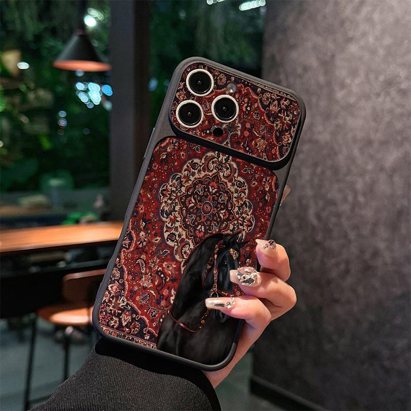 Чехол для телефона из овчины с персидским ковровым узором, подходит для iPhone 17 16 15 14 13 12 11 Pro/Max/Plus, противоударный