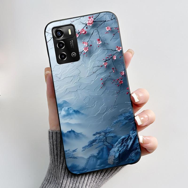 Casing For ZTE Blade A72 4G V40 Vita Phone Case Shell Aesthetic Cute Cat Astronaut Fashion Matte Black Protective Soft TPU Cover
