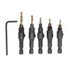 5Pcs Countersink Drill Bit 5?12mm High Speed Steel Hole Cutter Drilling Tool Set Kit