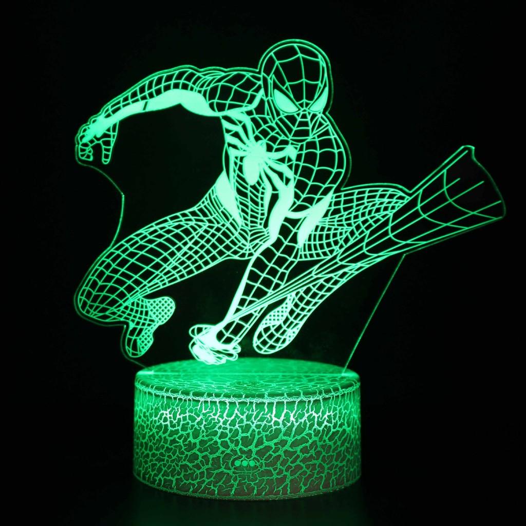Spider-man 3d Led Night Light Modern Home Bedroom Decoration With Remote Control