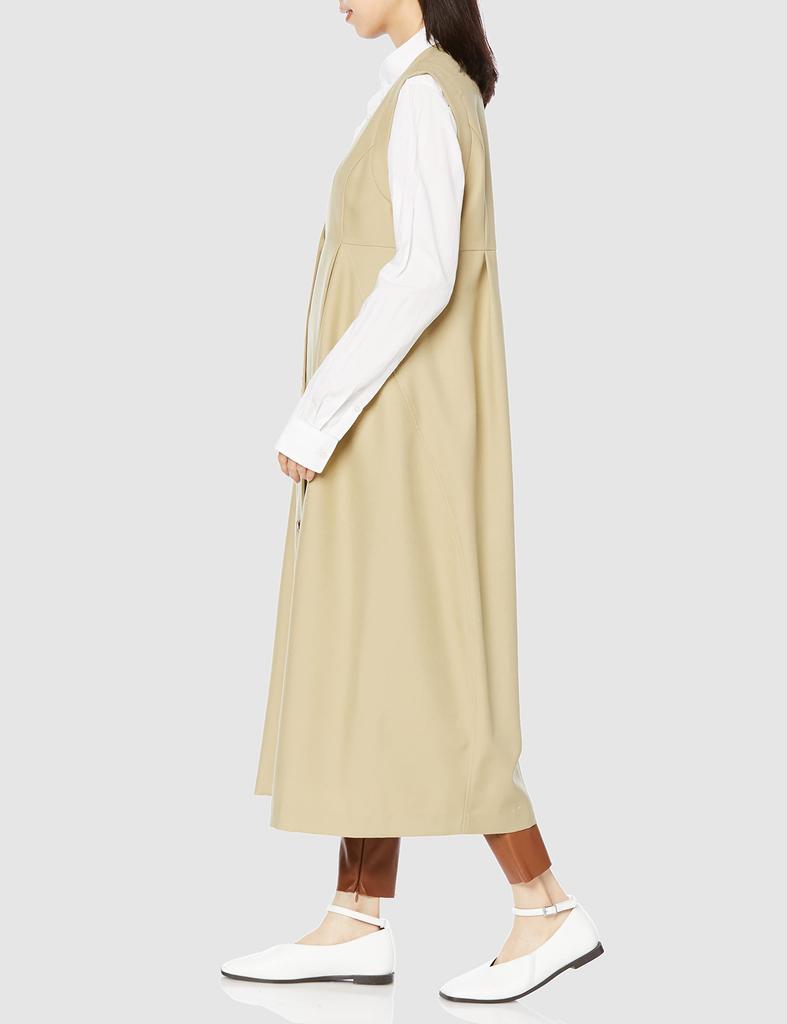 Платье-кокон RWFO231087 BEG F [Furfur] V-образный вырез Женское