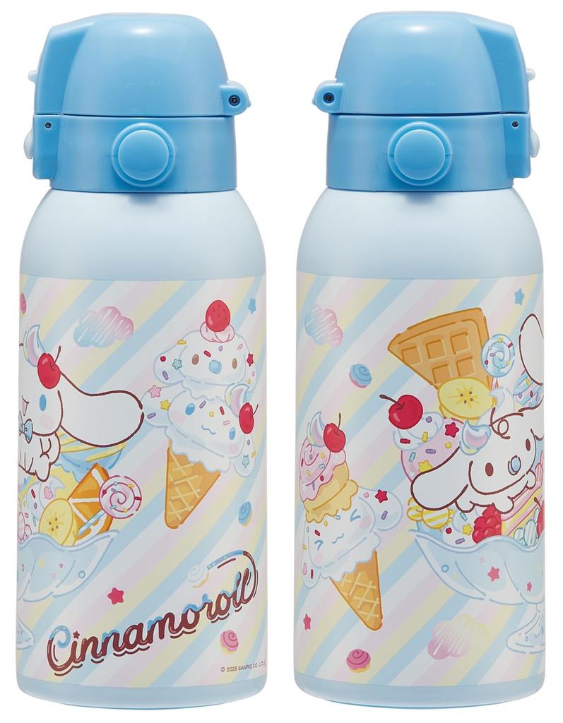 Skater Water Sanrio Cinnamoroll Fancy Snacks for Insulated Stainless Sports Children's Bottle, 600ml, & Weets, Girls, Steel, Lightweight, Bottle,