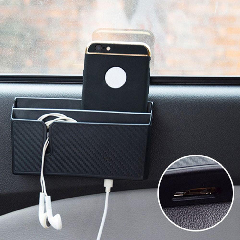 PVC Mobile Phone Organizer Box Removable Dashboard Tidy Hanging Bag New Car Storage Bag Car
