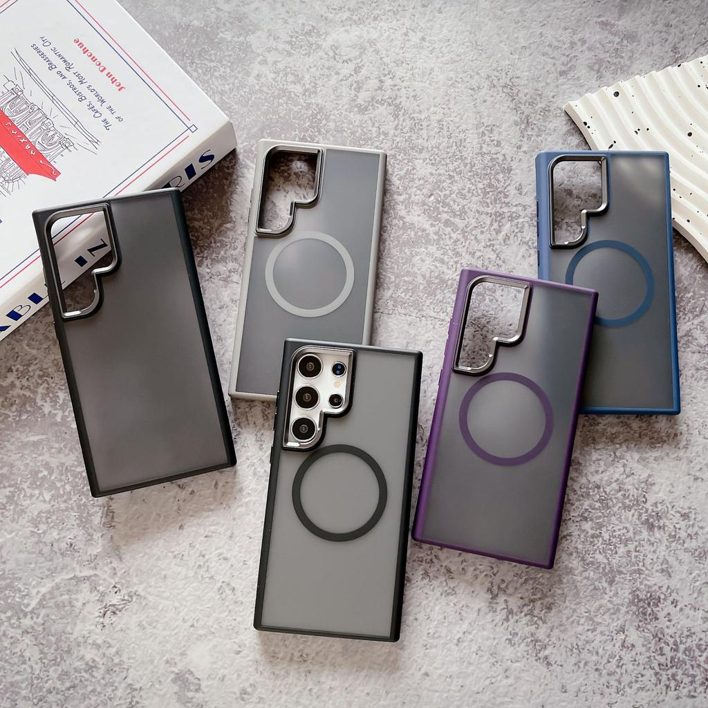 Suitable for Samsung S24Ultra Strong Magnetic Suction Mobile Phone Case S24plus High End Business Skin Feeling Non Yellowing Protective Case