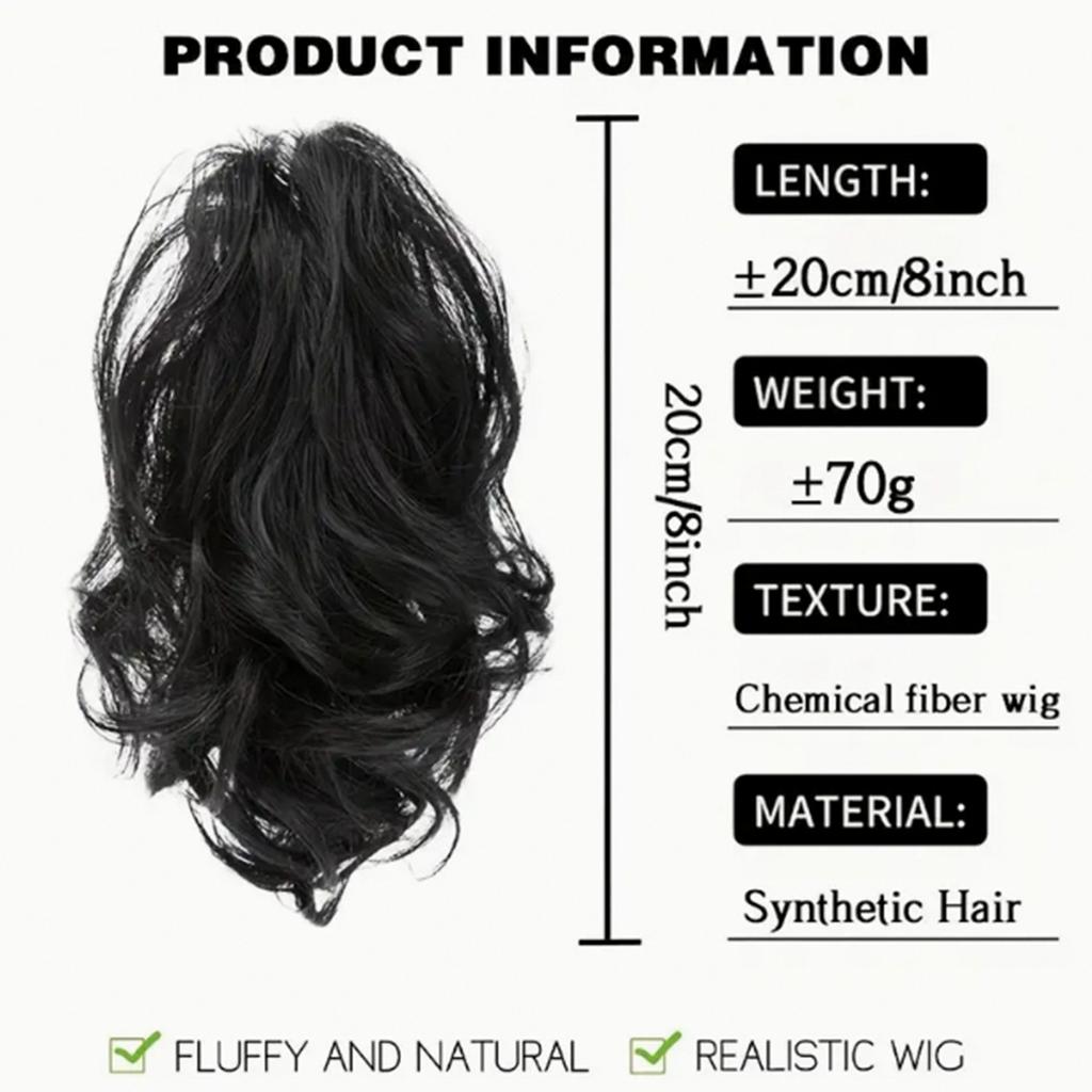 Синтетические накладные волосы с зажимом-когтем, короткие вьющиеся волосы для женщин, накладные волосы с хвостиком, аксессуары для волос