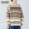 Женский и мужской вязаный свитер с вышивкой, пуловер в полоску для пар, женская зимняя корейская осенняя одежда 2023, холодная блузка, топы, толстовки Femme