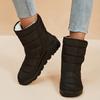 Модные новые женские водонепроницаемые зимние ботинки 2024 года, толстые плюшевые теплые ботильоны для женщин, большие размеры, нескользящая хлопковая подкладка, женская обувь