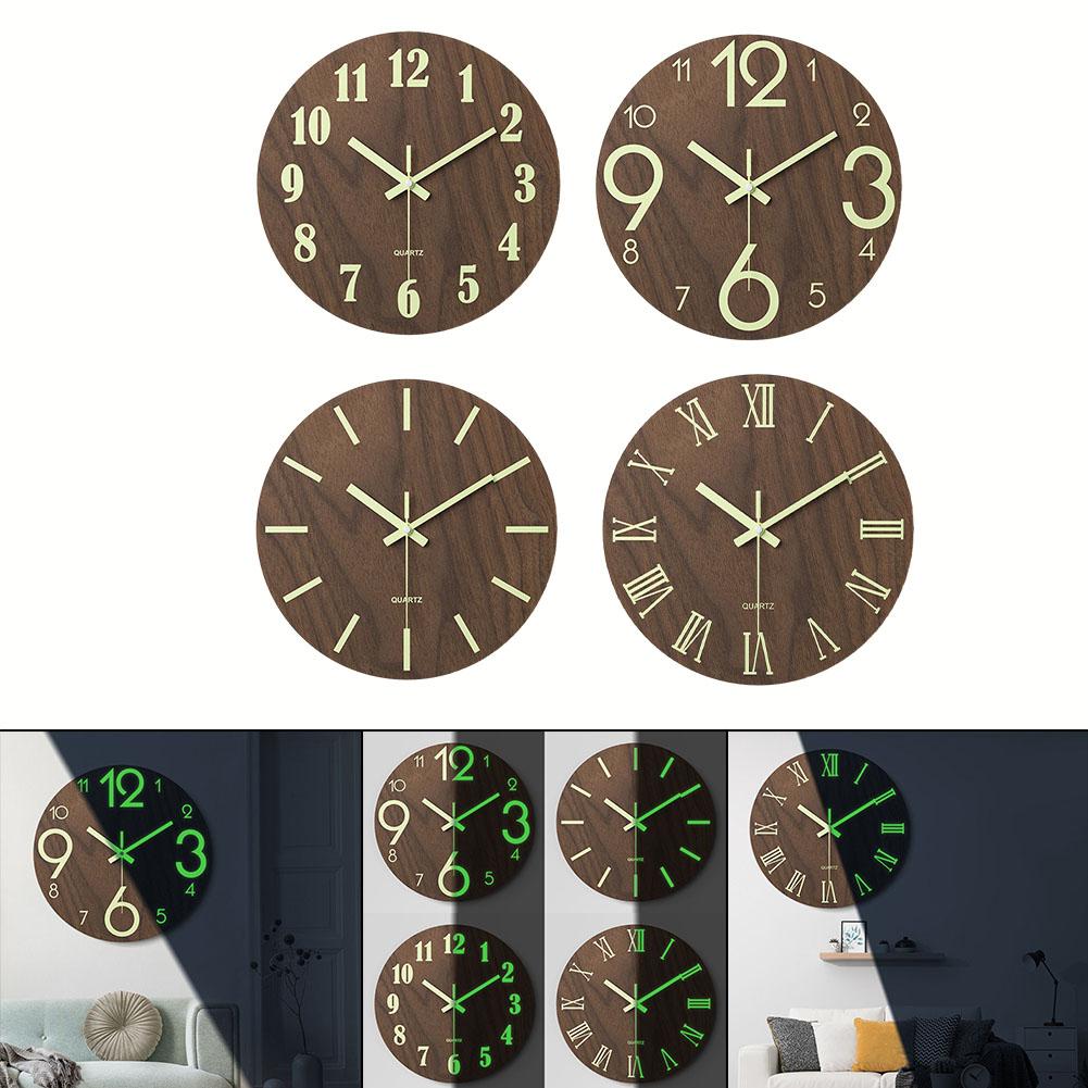 Bedroom Luminous Wall Clock Inch Night Light Nordic Home