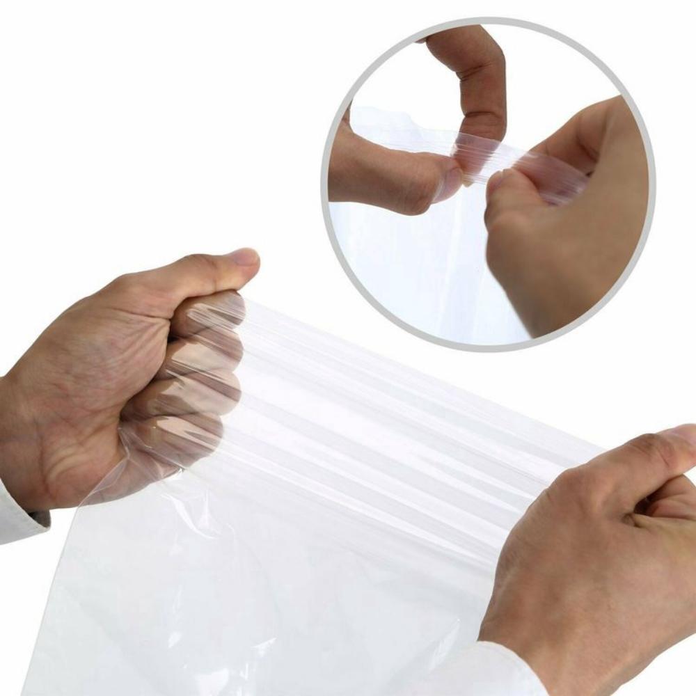 100Pcs Resealable Zip Lock Bags Plastic Transparent Packaging Poly Ziplock Bag Self Seal Clear Food Storage Package Fresh Bag
