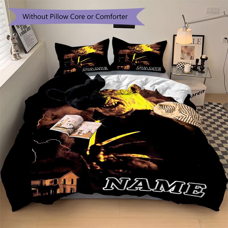Custom Textile Nightmare Icon Bedding 3 Piece Set HD Print Duvet Cover Pillowcases for Teens Adult Bedroom Decoration