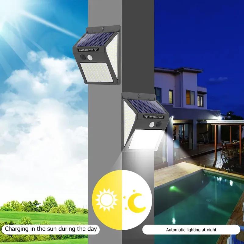 Hot Sale 144 LED Solar Light Wireless PIR Motion Sensor Waterproof Wall Lamp Solar Powered Sunlight Street Lamp Garden Decor