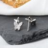Гипоаллергенные серьги-гвоздики из стерлингового серебра 925 пробы с цирконами в виде бабочек для женщин, ювелирные аксессуары, Pendientes Brincos Eh1293