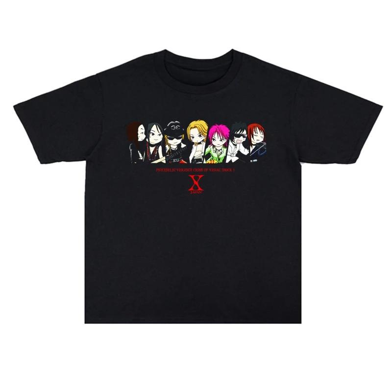 2026 Лето Металл Рок X Japan Мацумото Хидето Хиде Печатная Мужская и Женская Футболка Качественная Короткий Рукав Мужская Футболка