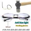 4 Pairs Strength: 1.0~4.0x Reading Glasses Black+Blue Presbyopia Eyeglasses  Readers