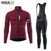 Комплекты для велоспорта Мужская термофлисовая куртка WOSAWE с гелевой подкладкой и брюки-комбинезон