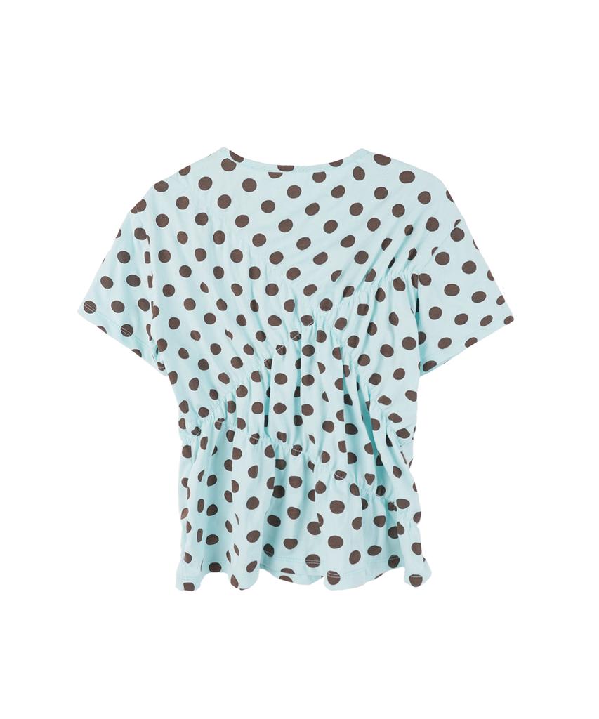 HIGH SCHOOL DISCO Dot Line Shirring Short Sleeve_Mint