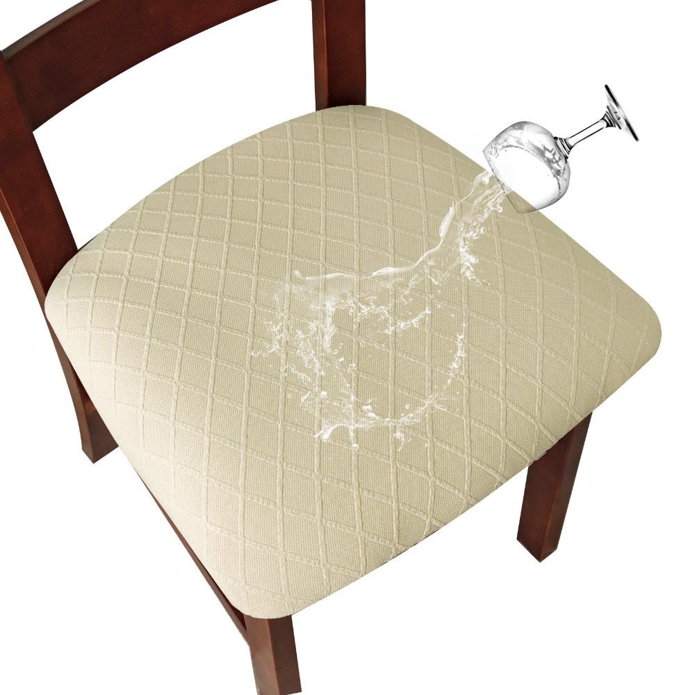 Solid Color Dining Chair Covers Diamond Grid Cushion Covers Chair Seat Cover  For Home  Office