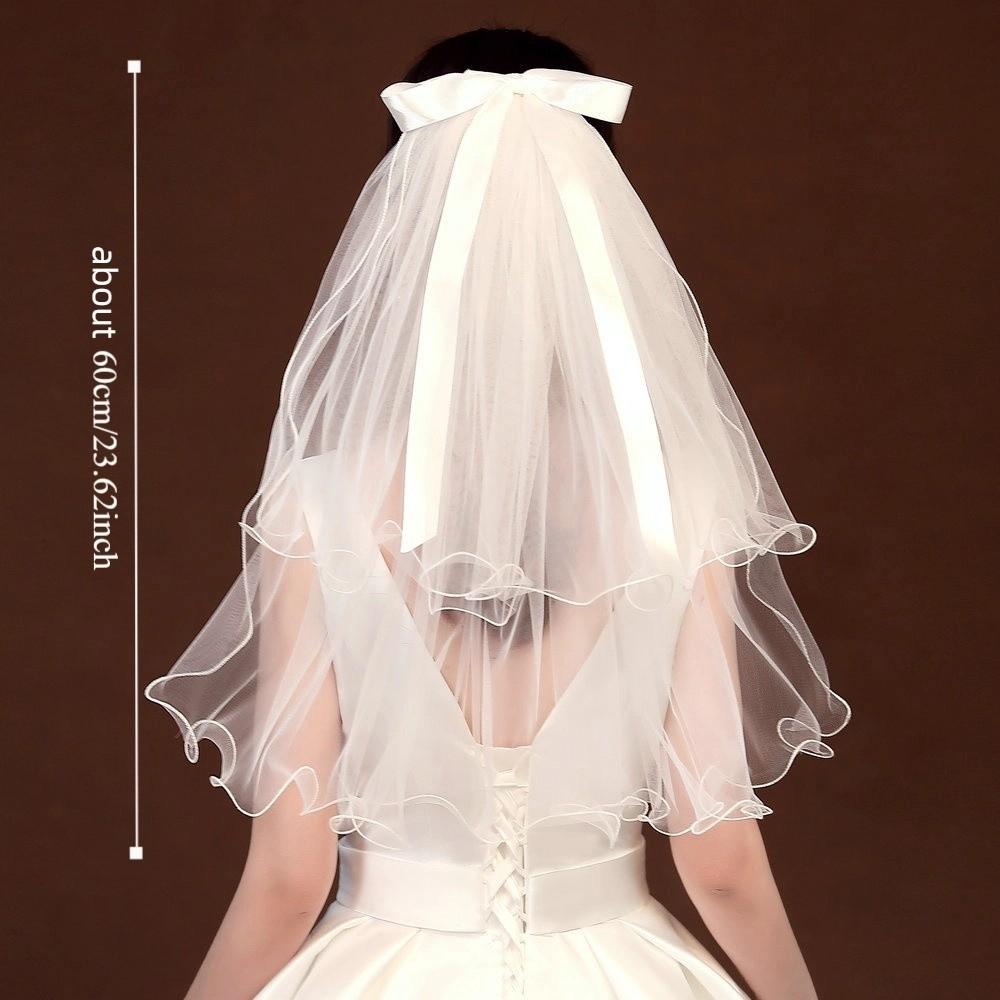 2 шт. Элегантная двухслойная повязка на голову с бантом, свадебная марля, головной убор из марли для невесты, вечеринка