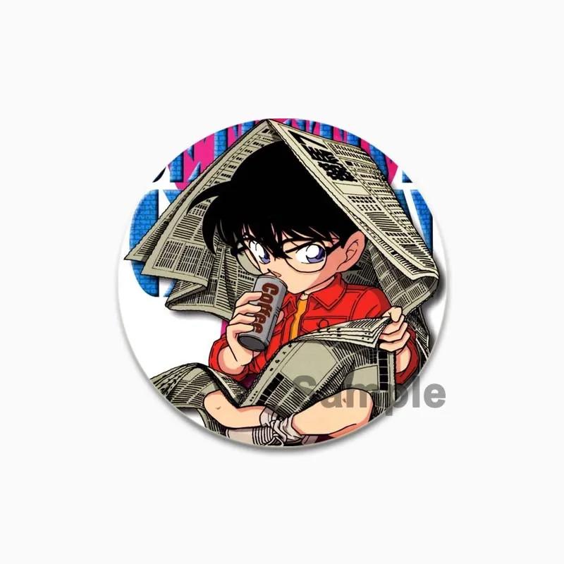 32/44/58mm Maorilan Haibara Ai Conan Hattori Heiji Badge Cartoon Anime Cute Brooch Pins for Clothes Backpack Hat Jewelry Accessories