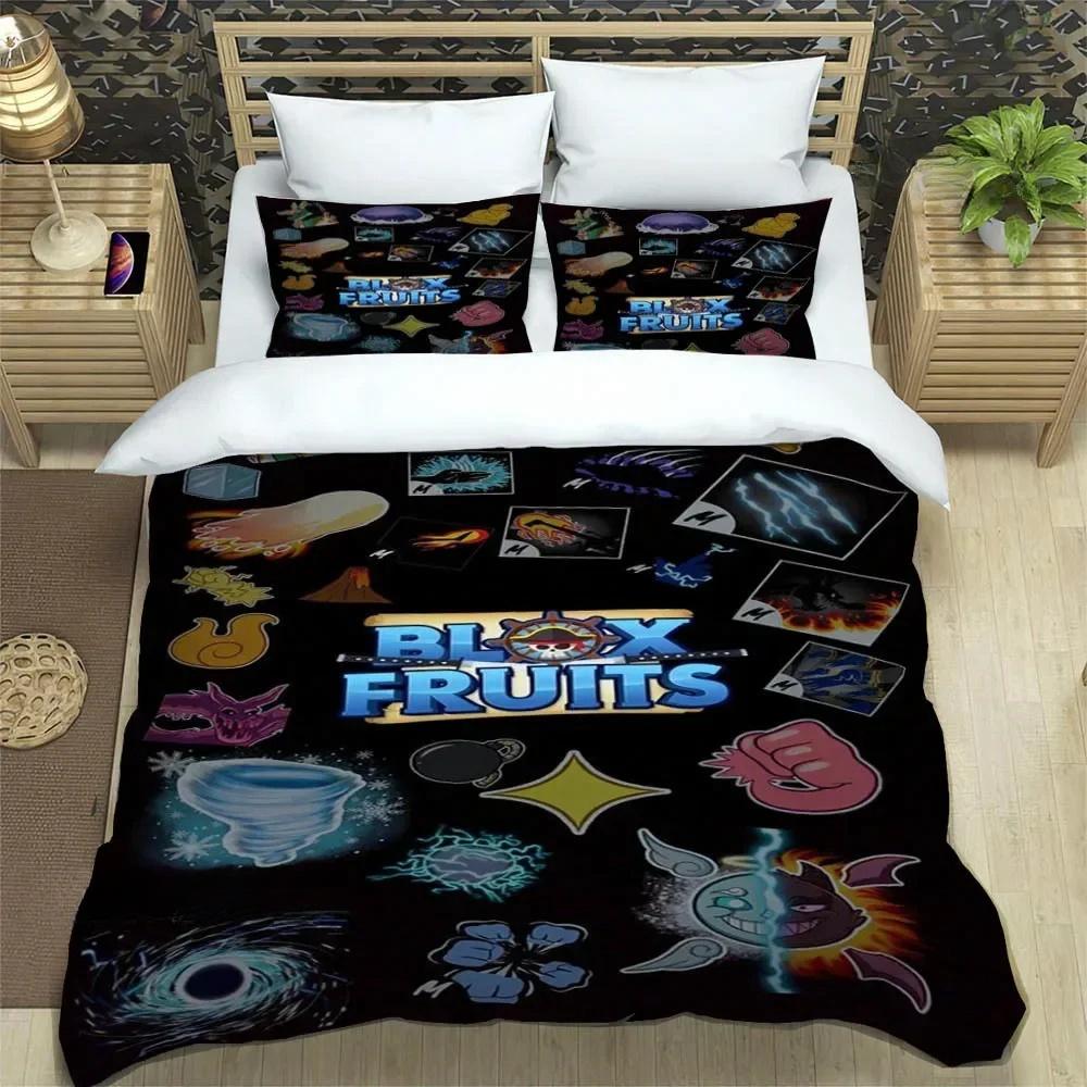 Game BBlox Fruits Pinted Bedding Collections Exquisite Bed Supplies Set Duvet Cover Bed Comforter Set Bedding Set Luxury Birthday Gift