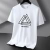 Треугольники 10 цветов из чистого хлопка Мужская футболка с круглым вырезом с коротким рукавом Свободная мужская футболка S-6XL
