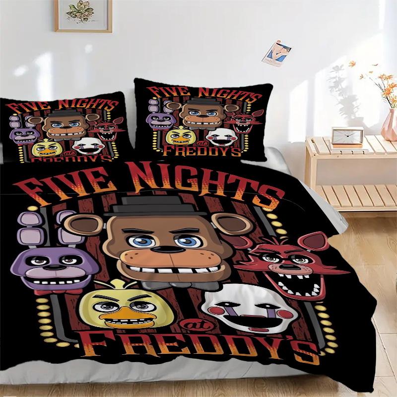 Fnaf Horror Bedding 3 Piece Set Hd Print Duvet Cover Pillowcases For Teens Adult Bedroom Decoration Christmas Gift C9211964