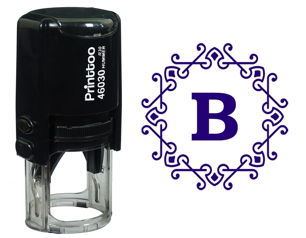 Printtoo Alphabet B Monogram Octagon Celtic Swirl Frame Self Inking Rubber Stamp Office