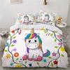 Children Bedding Sets Gifts Unicorn and Colorful Horse Printing Duvet Cover Sets for Kids Girls Boys 2/3 Pcs Single Pink Quilts