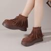 Ретро обувь, ботинки на высокой платформе, женские осенне-зимние ботильоны нового стиля на универсальной мягкой подошве