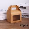 25 шт. коробка-домик с окошком, крафтовые коробки для угощений, коробки для подарков на вечеринку, коробки для сладостей, для подарков, мыла, изготовления украшений, демонстрационная упаковка, подарочная коробка