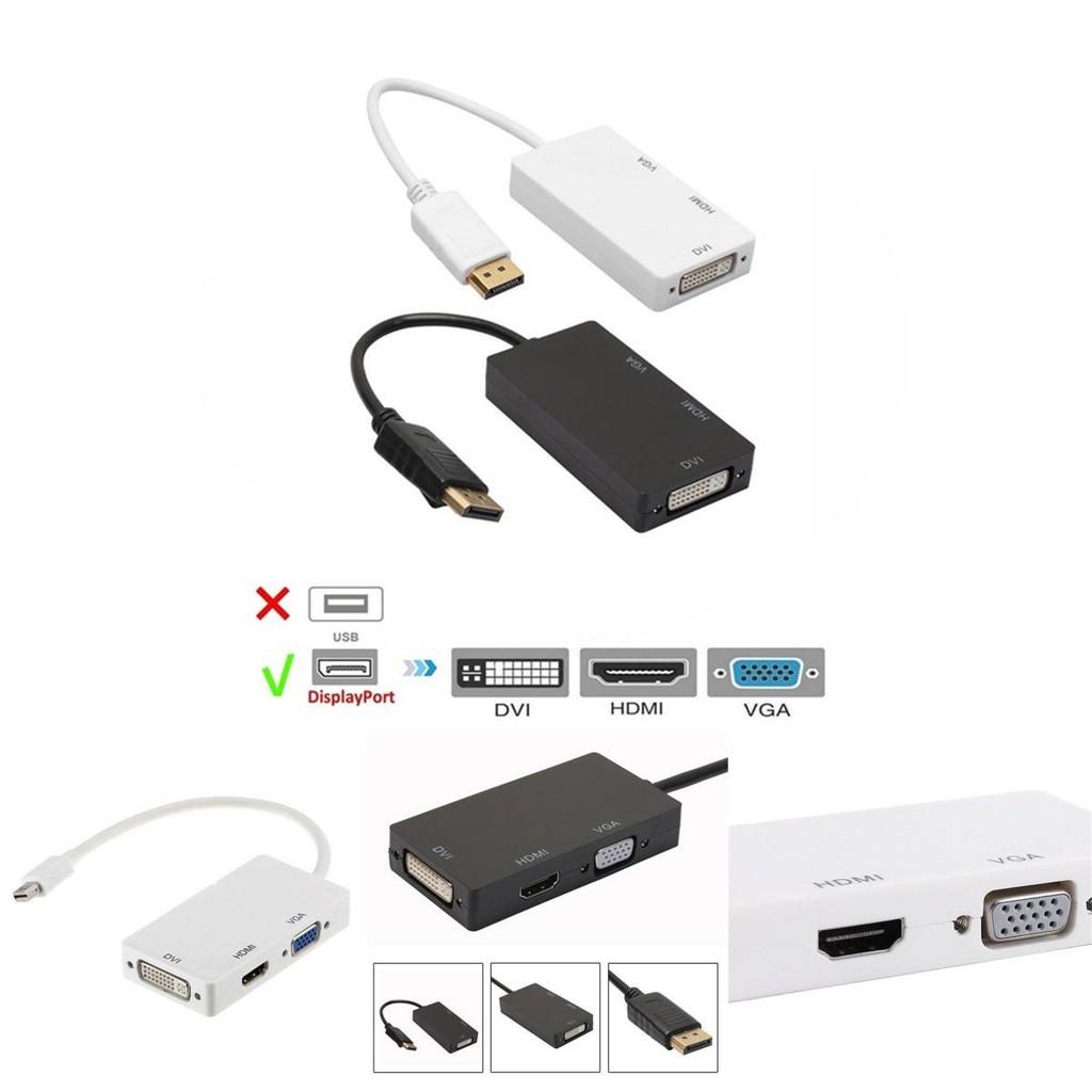 Мини DisplayPort к HDMI DVI VGA 3-в-1 адаптер с чипсетом для Macbook Pro Air для настройки нескольких мониторов