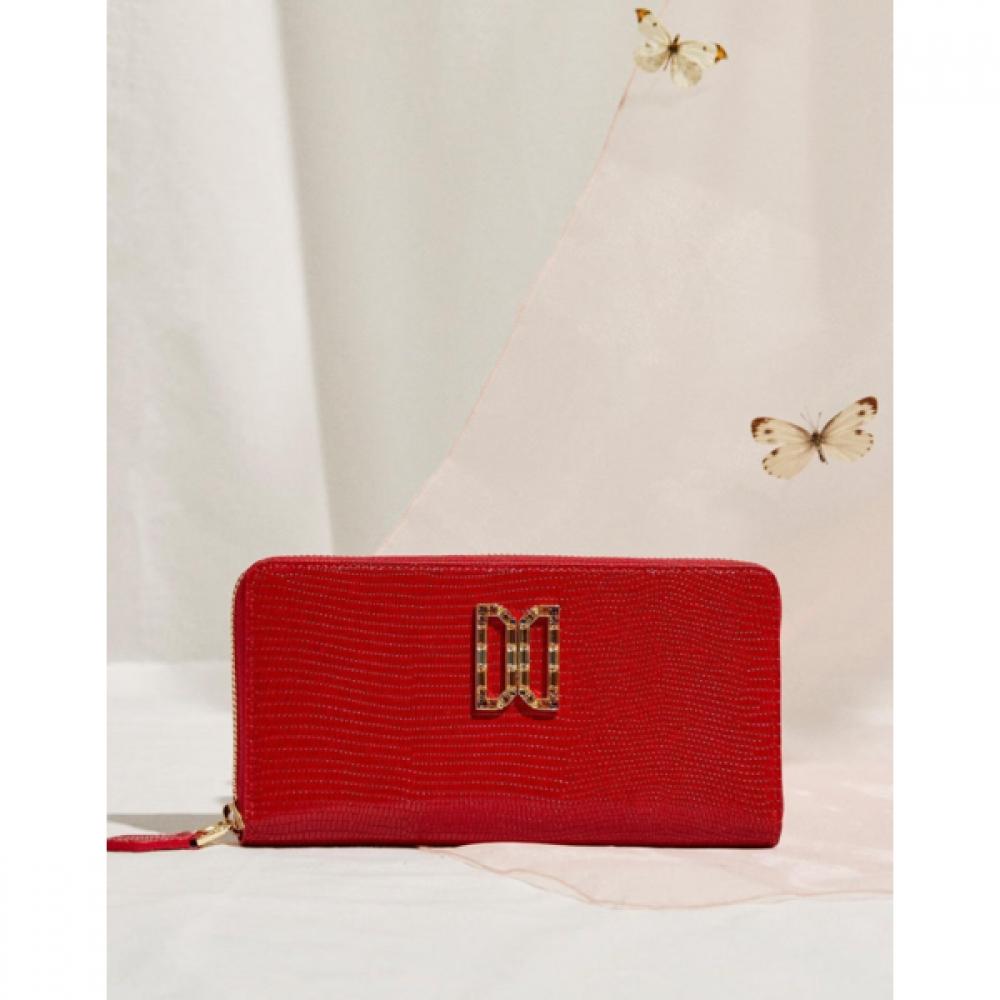 Daks Premium Alexa Red Leather High Quality Crystal Decoration zippeRed Dd Logo