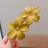 Frosted Flower Decor Hair Clip with Elastic Spring for Ladies