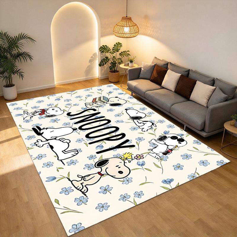 Snoopy Flowers Living Room Nonslip Area Rug Soft Carpet For Bedroom Game Playroom Sofa Office Home Decor Doormat Christmas Gift C926798
