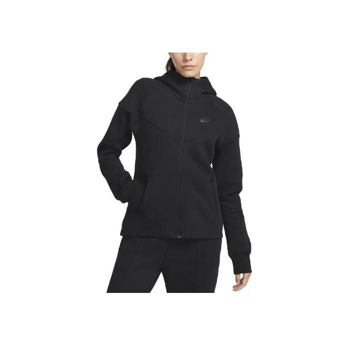 Nike Спортивная одежда Женская толстовка Tech Fleece Windrunner на молнии Черный/Черный Женская уличная одежда FB8338-010