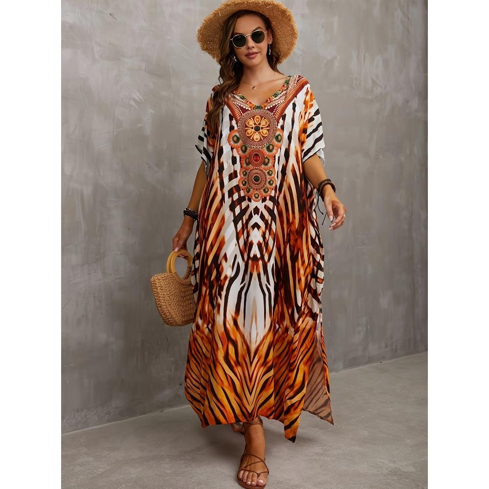 Богемное свободное красочное платье, повседневное платье для отпуска на каждый день летом и весной, женская одежда