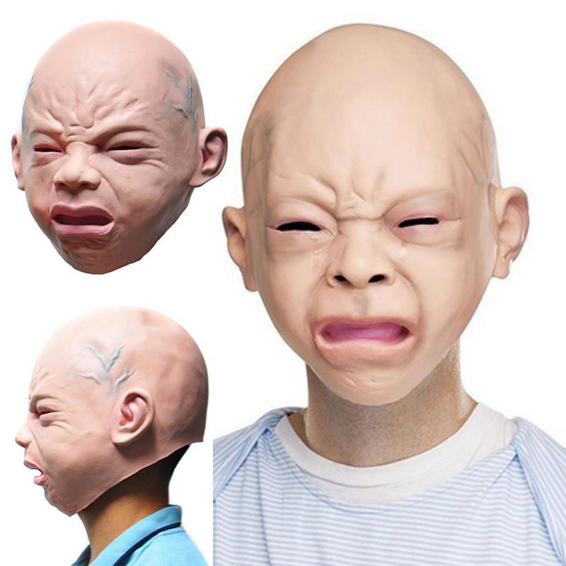 Новый Creepy Cry Baby Полная Голова Лицо Латексная Резина Маскарадный Костюм Маска