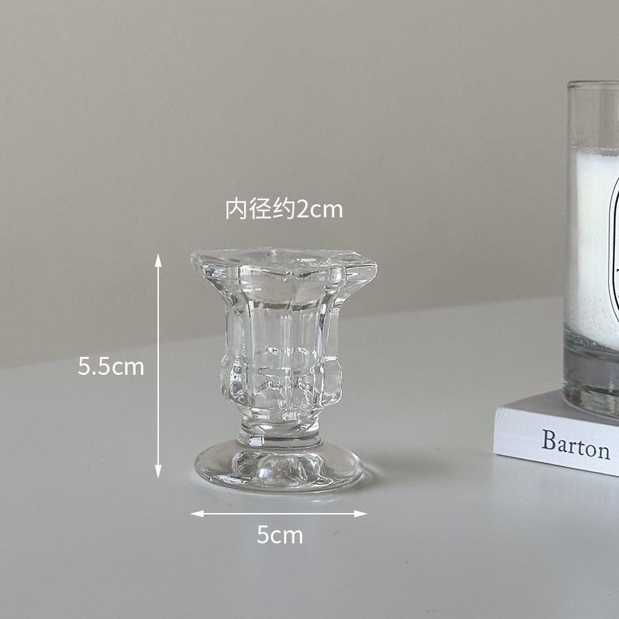 Candle Holders Retro Transparent Glass Candle Holders Suitable For Pillar Candles, Weddings, Holiday Parties Decoration