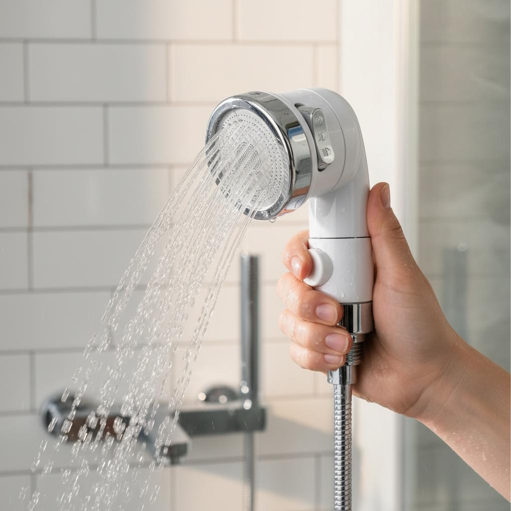Shower Head Handheld with 3 Spray Settings High-Pressure ABS Plastic for Home Bathroom
