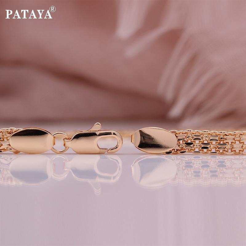 PATAYA Ожерелье ручной работы цвета розового золота шириной 5,5 см, итальянское ремесло, цепочка для женщин и мужчин