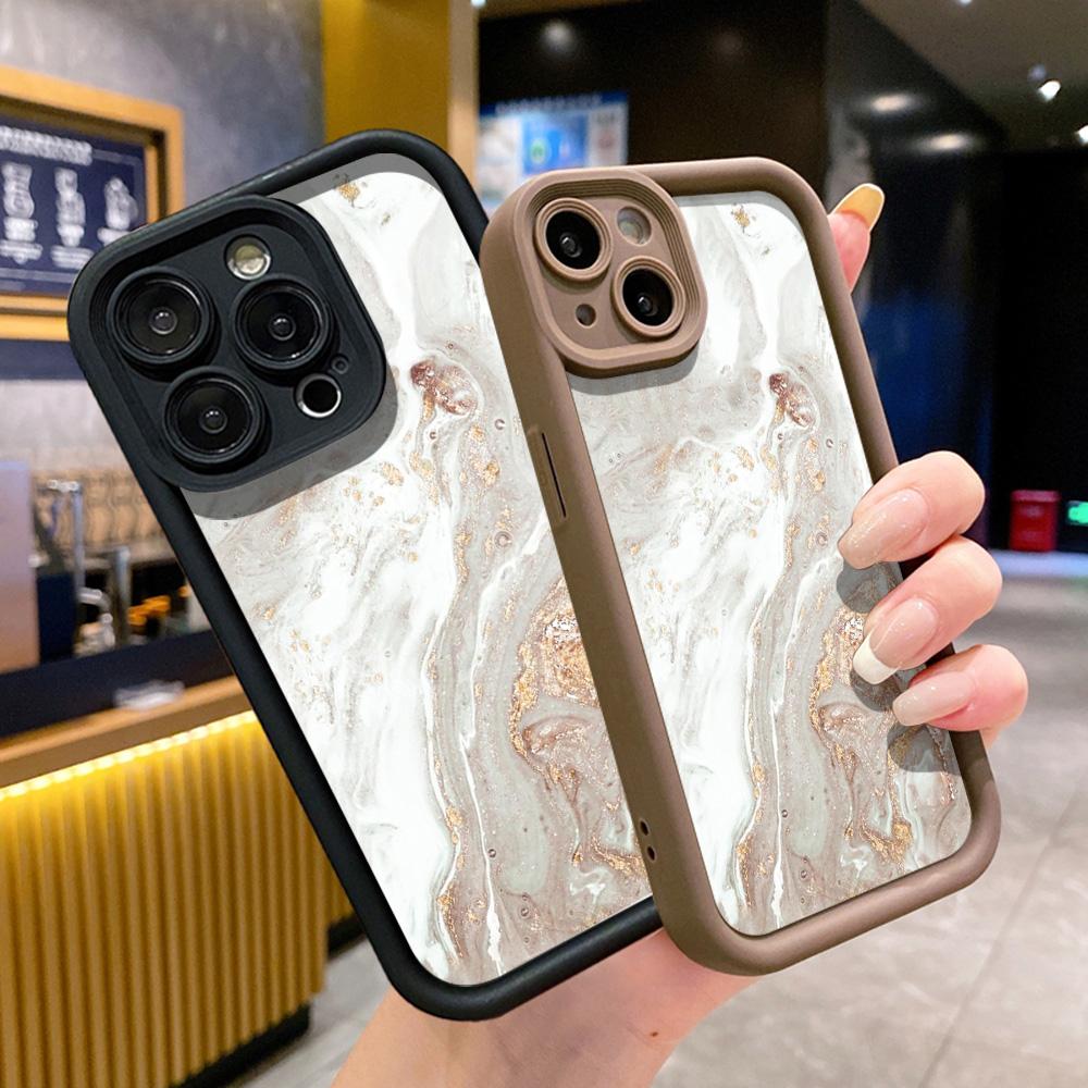 Чехол для телефона для iPhone 17 16 15 14 Pro Max Plus 13 12 11 Pro XR X XS 7 8 Plus SE2 17Air Масляная живопись Золотой Мрамор Ударопрочный Чехол