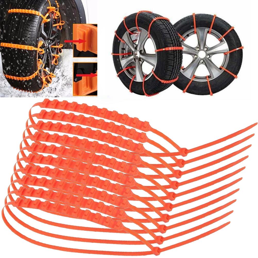 10Pcs Nylon Snow Chain Emergency Anti Skid Mud Snow Chain Survival Traction Car Tire Chains for Car