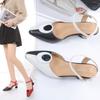 Women Sweet High Quality Pink Comfort European Stylish Bow Tie Square Heel Shoes Lady Classic Beige Summer Party Shoes